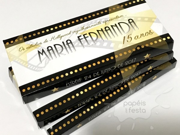 Caixa convite ou lembrancinha hollywood no elo7 Caixa convite ou lembrancinha hollywood no elo7