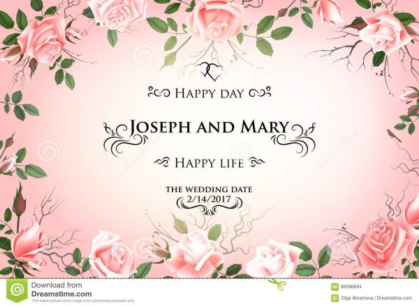 Cartão com as rosas delicadas das flores convite do casamento Cartão com as rosas delicadas das flores convite do casamento