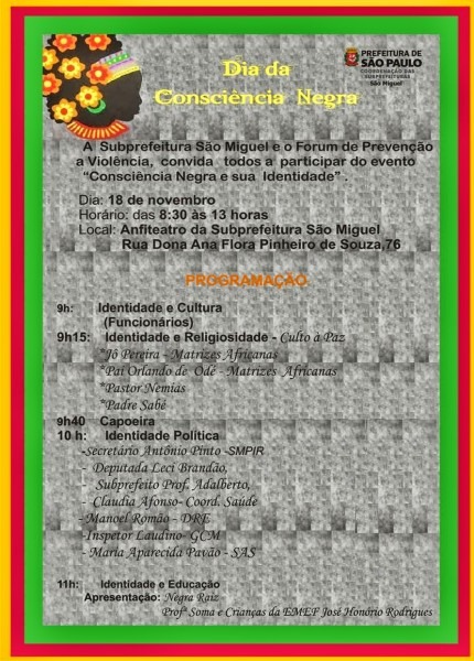 Josà honÃrio escola sustentÃvel convite evento dia da consciência Josà honÃrio escola sustentÃvel convite evento dia da consciência