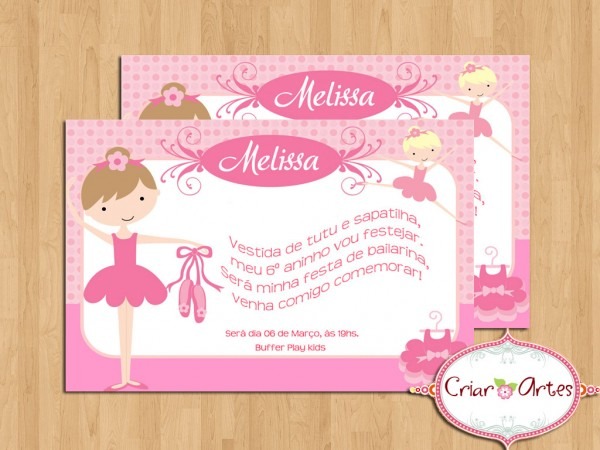 Convite bailarina no elo7 Convite bailarina no elo7