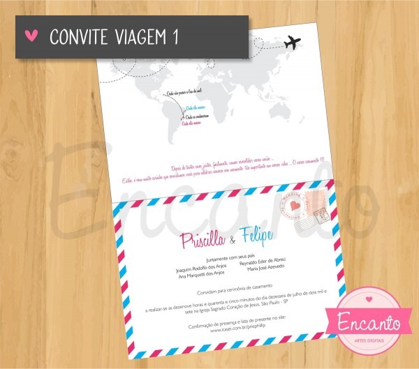 Convite casamento mapa viagem Convite casamento mapa viagem