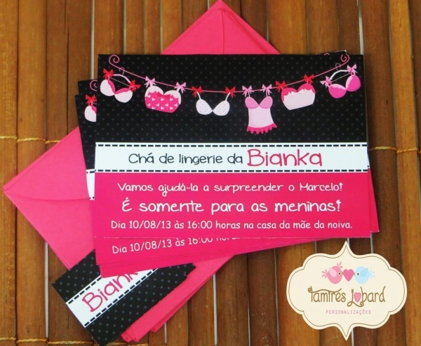 Convite chá de lingerie no elo7 Convite chá de lingerie no elo7