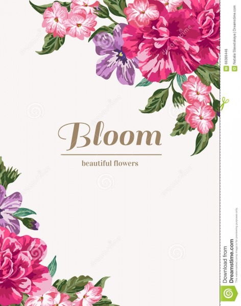 Convite com flores coloridas ilustração do vetor Convite com flores coloridas ilustração do vetor