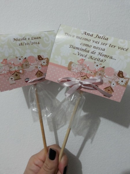 Convite dama de honra e pajem no elo7 Convite dama de honra e pajem no elo7