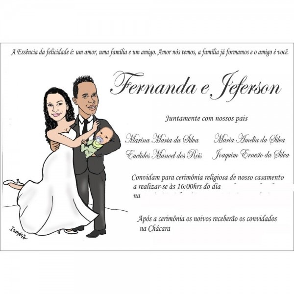 Convite de casamento com caricaturas dos noivos grátis!!! r$ 1 7 Convite de casamento com caricaturas dos noivos grátis!!! r$ 1 7