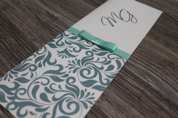 Convite de casamento perolado