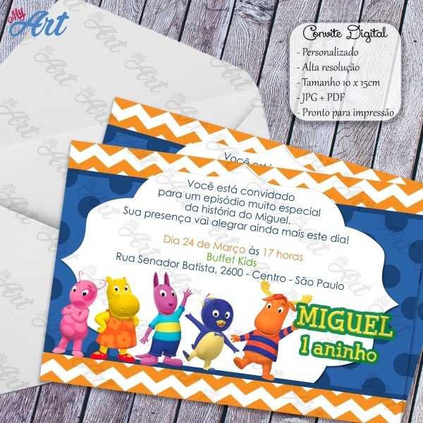 Convite digital backyardigans personalizado