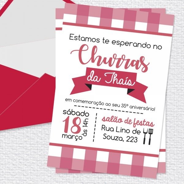 Convite digital churrasco no elo7