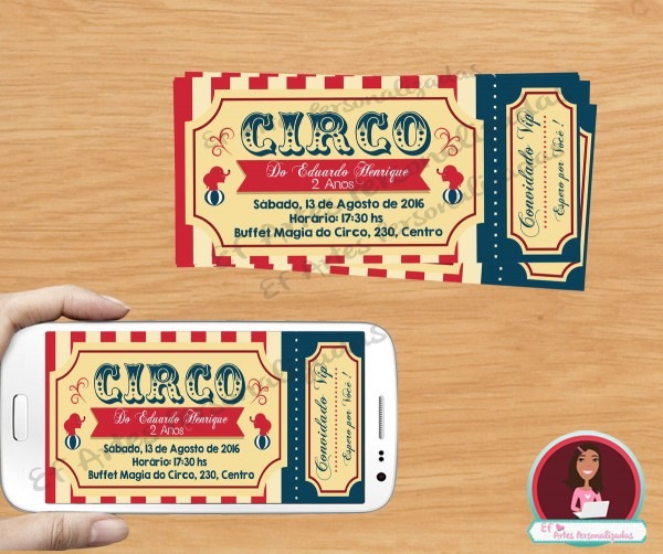 Convite digital circo no elo7 Convite digital circo no elo7