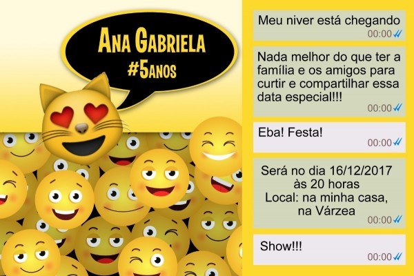 Convite digital emoji emoticons