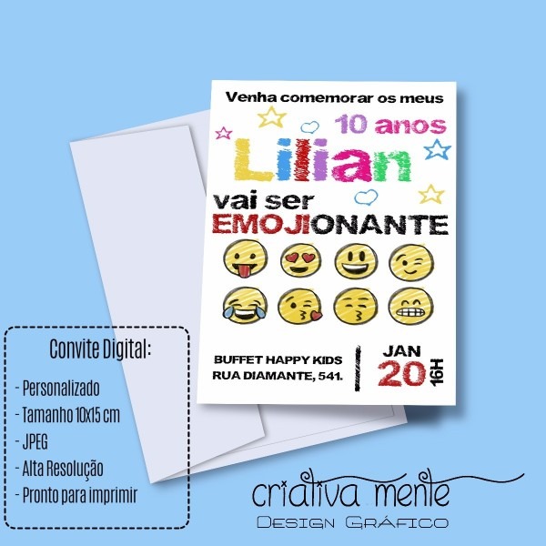 Convite digital emojis