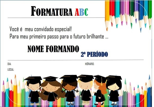Convite digital formatura abc no elo7 Convite digital formatura abc no elo7