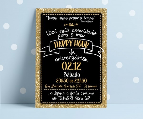 Convite digital happy hour aniversário no elo7 Convite digital happy hour aniversário no elo7