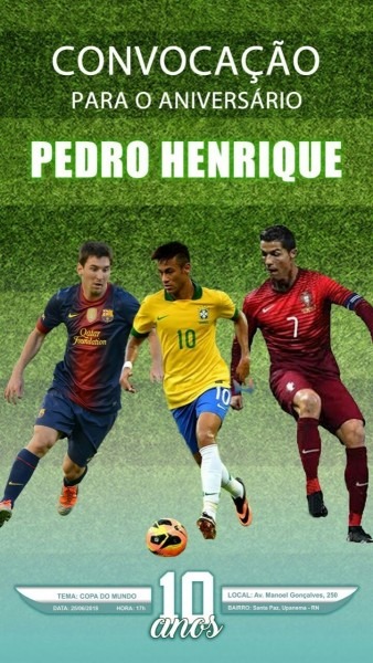 Convite digital virtual aniversÃ¡rio copa do mundo 2018