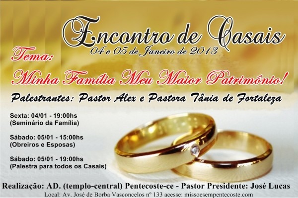 Missões em pentecoste encontro de casais Missões em pentecoste encontro de casais