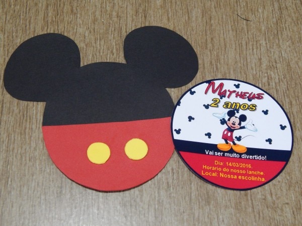 Convite do mickey festa de aniversÃ¡rio 30 unid