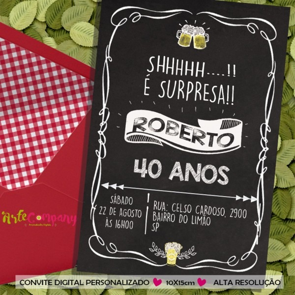 Convite festa aniversário surpresa masculino no elo7 Convite festa aniversário surpresa masculino no elo7