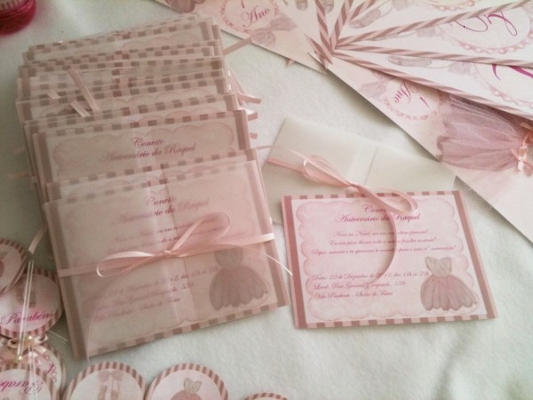 Convite de festa infantil bailarina Convite de festa infantil bailarina