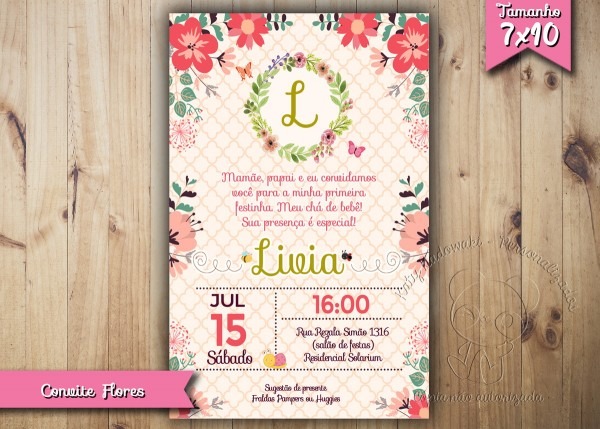 Convite flores no elo7 Convite flores no elo7
