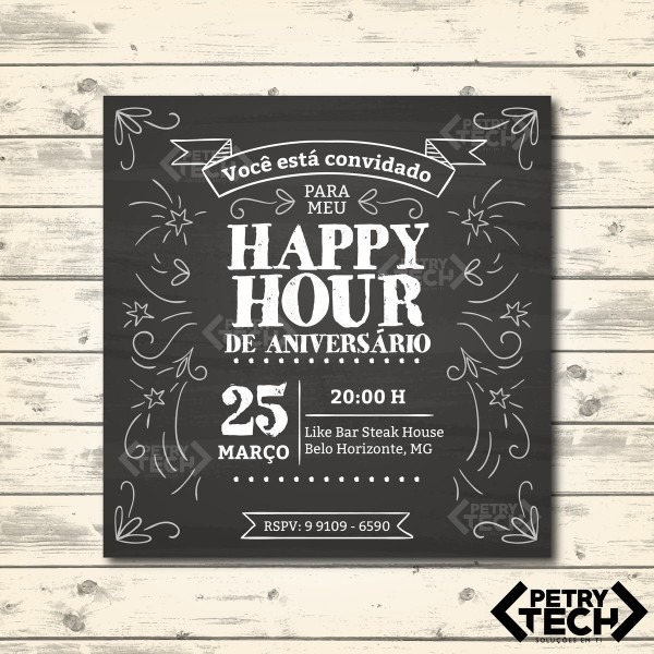Convite happy hour aniversário no elo7 Convite happy hour aniversário no elo7