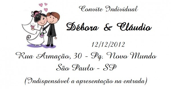 Convite individual 4x5 cm 350 unds Convite individual 4x5 cm 350 unds