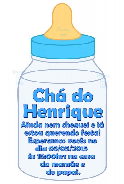 Convite digital mamadeira menino no elo7 Convite digital mamadeira menino no elo7