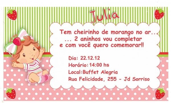 Convite digital moranguinho baby no elo7