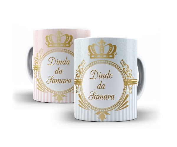 Convite padrinhos batizado 2 canecas dindo e dinda batismo 2