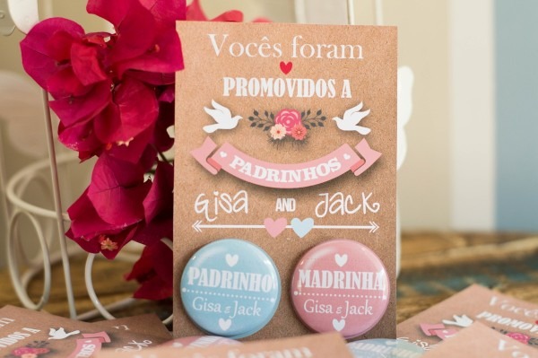 Convite padrinhos rustico no elo7 Convite padrinhos rustico no elo7