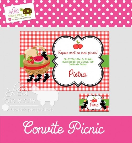 Convite picnic no elo7