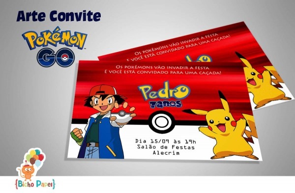 Convite pokémon go (arte digital) no elo7 Convite pokémon go (arte digital) no elo7