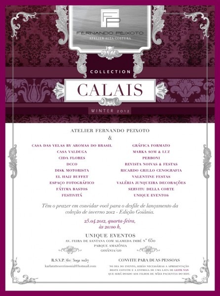 Fernando peixoto lanÃ§a coleÃ§Ã£o calais outono inverno 2012 por