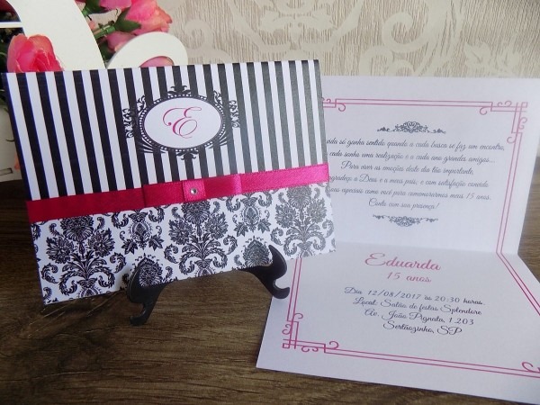 Convites aniversario 15 anos debutante (80un)