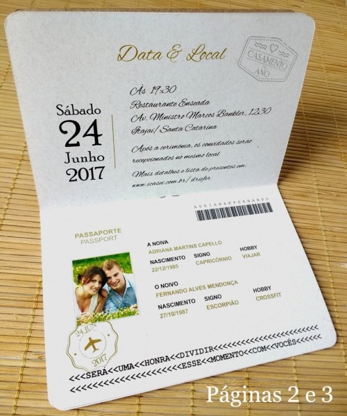 Convites casamento passaporte viagem artesanal Convites casamento passaporte viagem artesanal