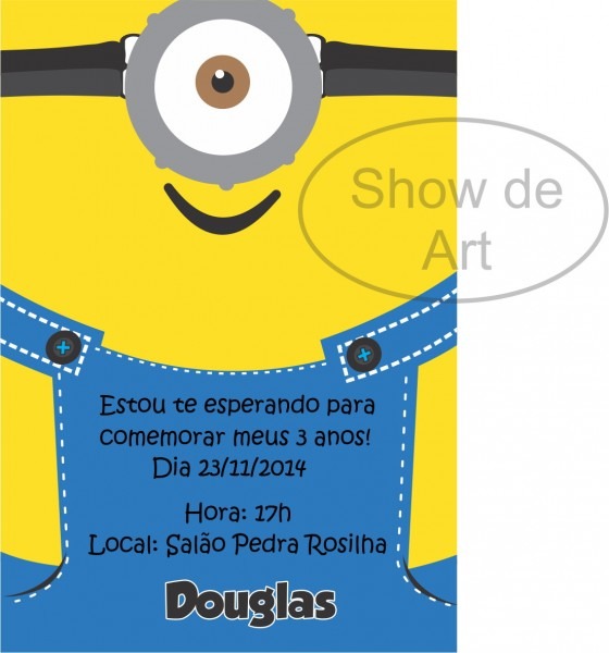 Convites minions no elo7 Convites minions no elo7