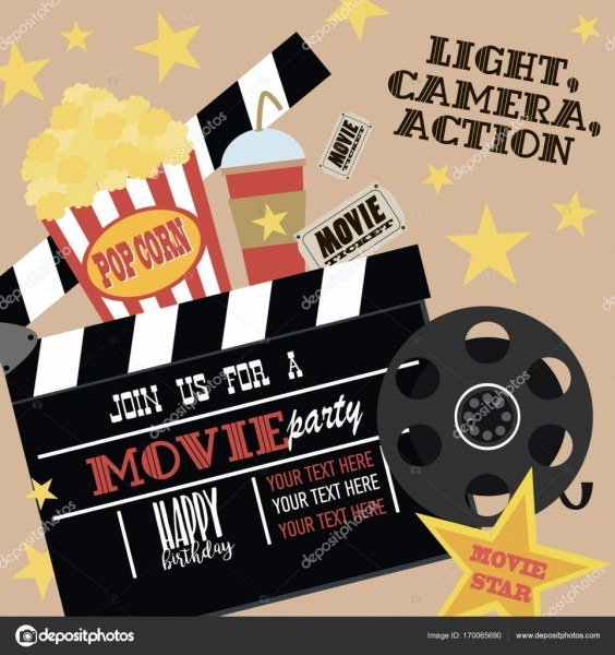 Cartão de convite de festa de aniversário, filme festa de Cartão de convite de festa de aniversário, filme festa de