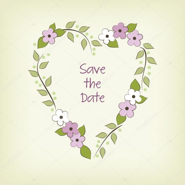 Convite de casamento coroa de flores, coração, laurel â vetor de Convite de casamento coroa de flores, coração, laurel â vetor de