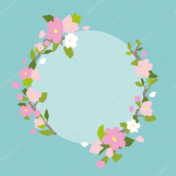 Moldura de convite com flores de cerejeira â vetores de stock Moldura de convite com flores de cerejeira â vetores de stock