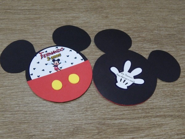 Convite do mickey festa de aniversÃ¡rio 30 unid