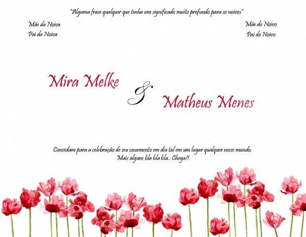 Inspirador convite de casamento gratis para editar online floral