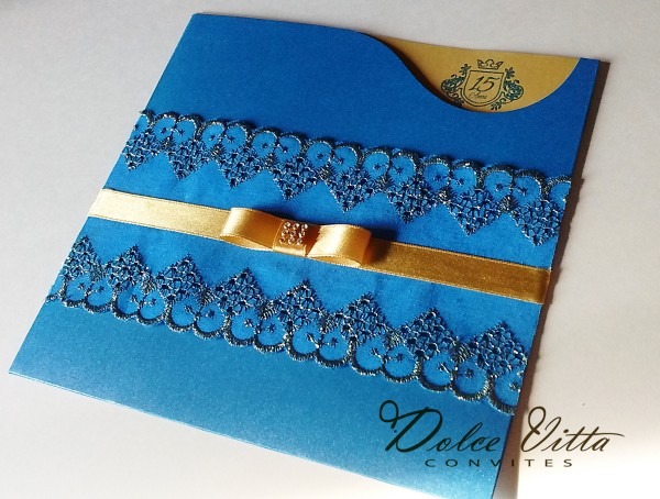 Dolce vitta convites novo modelo aghamore cod 264 azul com dourado Dolce vitta convites novo modelo aghamore cod 264 azul com dourado