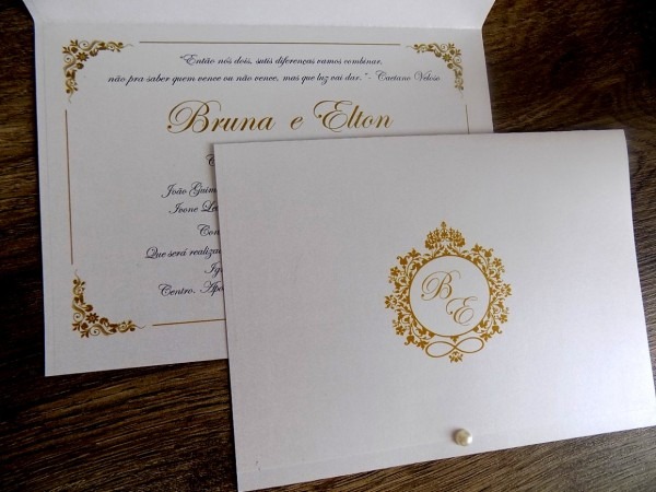 Inspirador de que papel usar para convite casamento perolado 80un