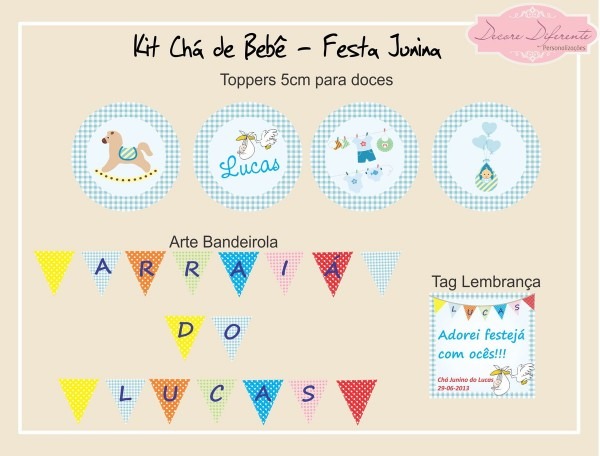 Kit digital chÃ¡ de bebÃª junino no elo7