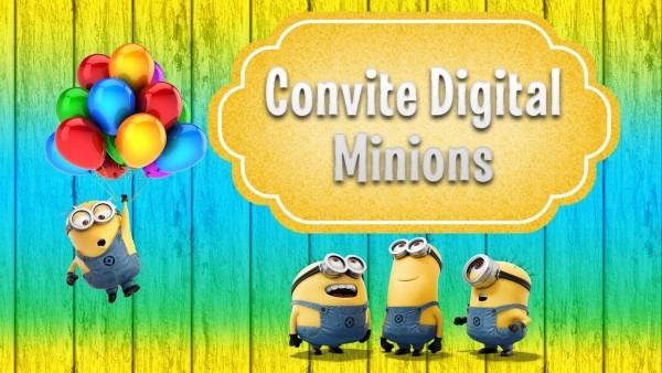 Modelo de convite digital minions Modelo de convite digital minions