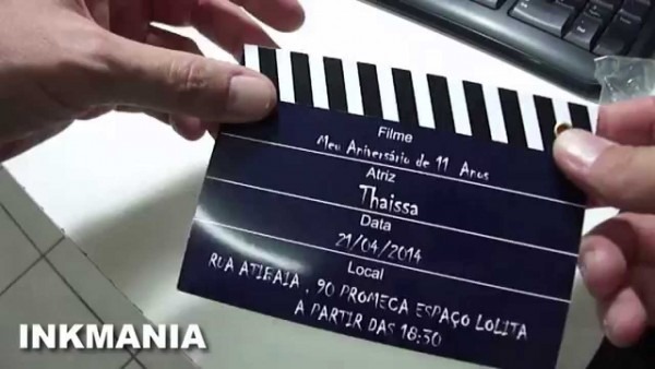 Convite claquete para festas e aniversários Convite claquete para festas e aniversários