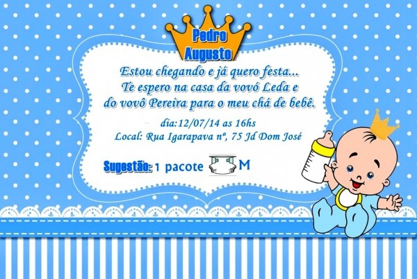 Bonito de frases para convite cha bebe ch fraldas ursinho no elo7