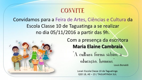 Imagine um lugarec10 convite feira de artes, ciÃncia e cultura Imagine um lugarec10 convite feira de artes, ciÃncia e cultura