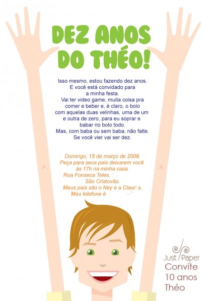 Convite de aniversário infantil â just paper Convite de aniversário infantil â just paper