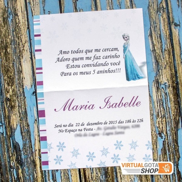 10 convites infantil festa de aniversÃ¡rio da frozen com laÃ§o