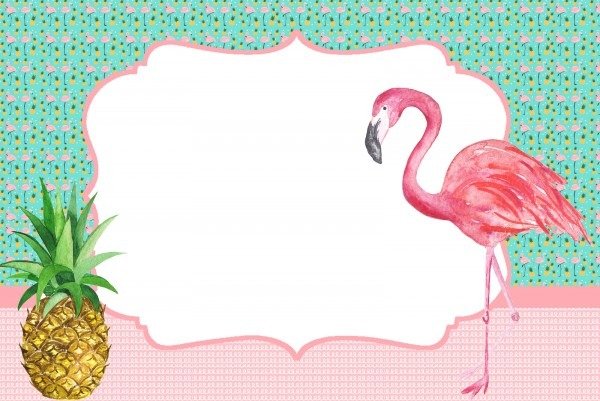 Convite no tema flamingo
